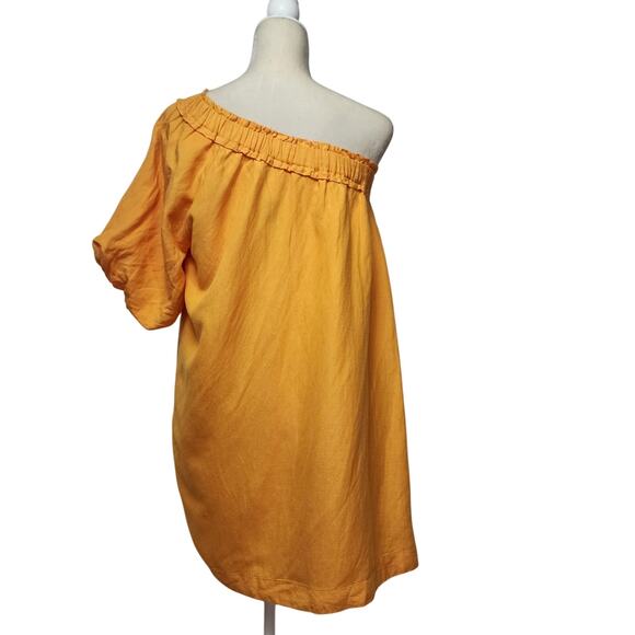 By Anthropologie one shoulder waistless mini dress linen blend woman's size xs - Picture 6 of 11